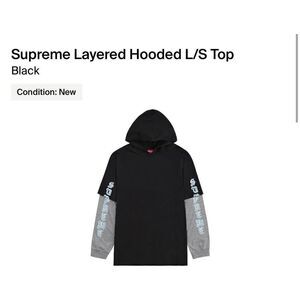 Supreme Layered Hooded L/S Top “White”